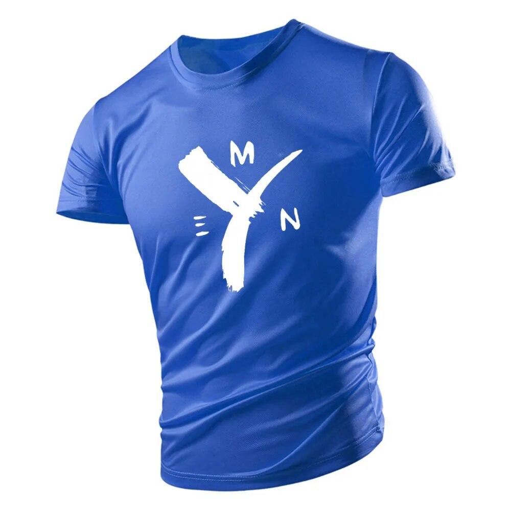 2023 Summer Casual Sports Style 2d Letter-Printed Men'S Round Neck T-Shirt Short Sleeves Comfortable Breathable Quick Drying
