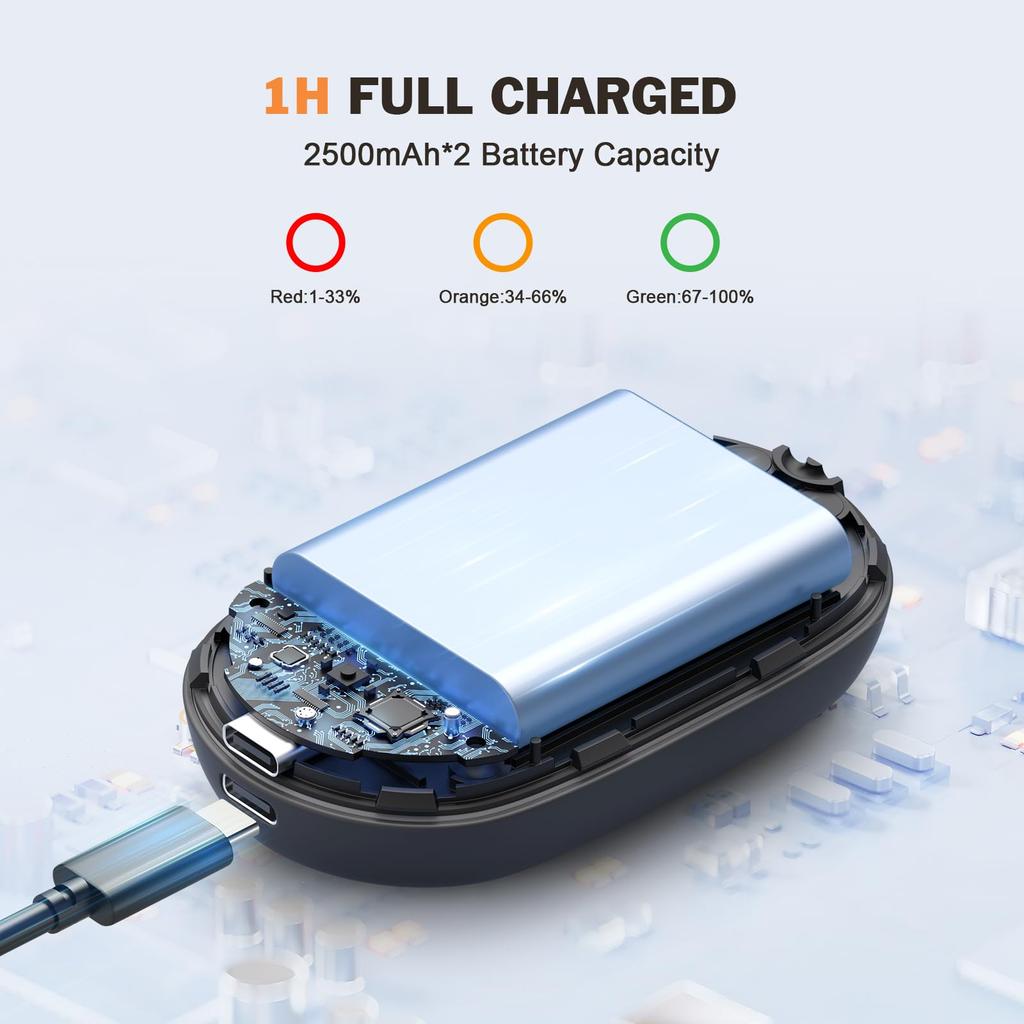 Rechargeable hand warmer with a 2024 new temperature heat generation in 3 5000mAh and fast Perfect for and Also makes a great design, 3-stage