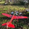 Metal 3D Pinwheels Weather Vane Airplane Wind Spinners Garden Decoration Aircraft Windmill