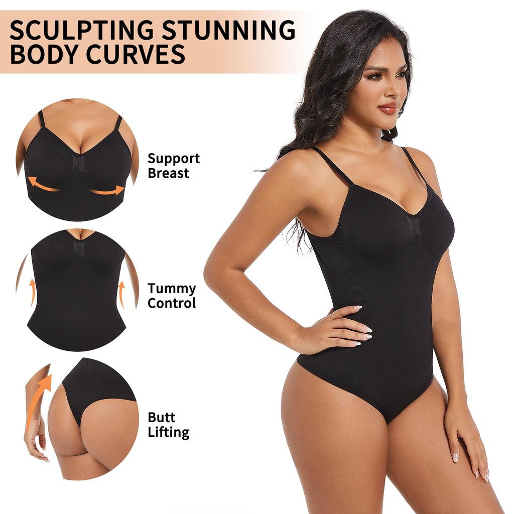 Shapewear voor dames Buikcontrole bodysuit Naadloze beeldhouwen string Body Shaper Taille Cincher Afslankend ondergoed U-plunge Ruglooze maillots Tops