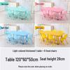 Children's Rectangular Plastic Learning Table & Chair Set with Building Block Surface
