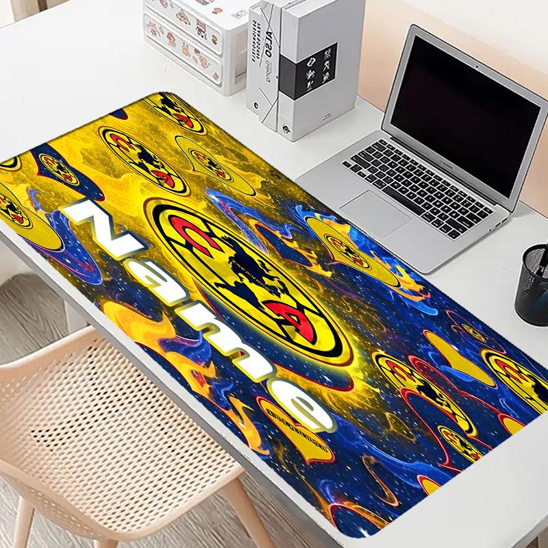 Custom Name Personalized Club America Pattern Mousepad, Laptop PC Desk Mat, Decorative Desk Mat for Home Keyboard Pad Gift