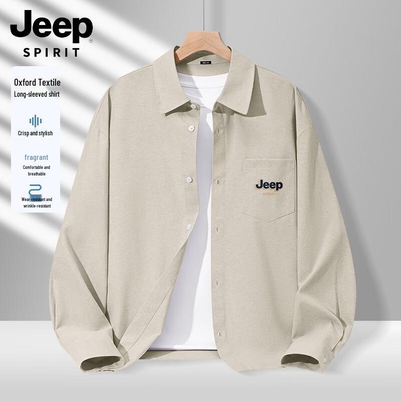 JEEP SPIRIT Men s Long-Sleeve Casual Oxford Shirt 2XL