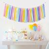 2pcs Pastel Rainbow Ribbon Tassel Garland Colorful Fabric Banner Hanging Patry Decoration Backdrop for Birthday Banner Backdrop Decor Party Banners