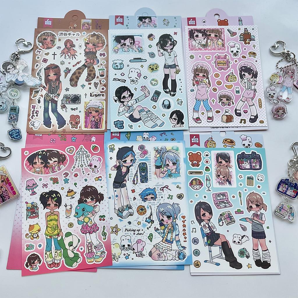 Acrylic Phone Charm Cute Girls Bag Decorative Key Ring Character Decal Book Charm Phone Lanyard Keyring Keychain