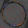 Natural stone necklace, lapis lazuli, tiger's eye stone, bead necklace, bohemian style, irregular jewelry
