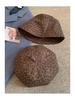 2025 Women's Leopard Print Retro Beret: Fashionable, Versatile, Large Head Circumference, Trendy Painter Hat.