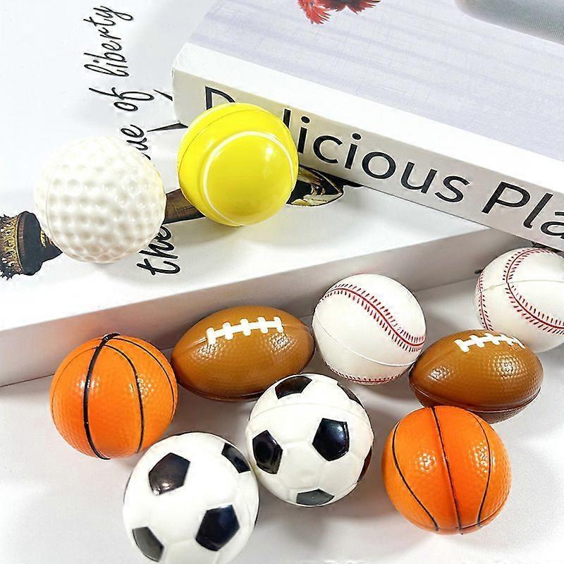 24 Pack Stress Ball Classroom Prizes Party Favor for Kids Prefilled Easter Eggs Foam Sports Squeeze Toys Goodie Bag Stuffers Bouncy Balls Boys Basebal