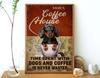 Dachshund Tin Metal Sign Coffee Poster Gift Wall Art for Cafe Kitchen Coffee Corner Coffee Pot for Men Women Xmas Gift 8x12inch