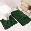 2pcs Fern Leaf Embossed Memory Foam Bath Mat Non-Slip Absorbent Floor Rug for Bathroom Toilet Home Soft Shower Carpet