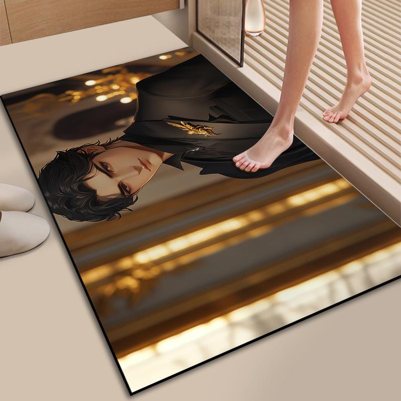 Entry Door Color Signature Handsome Boy Floor Mat Diatom Mud Absorbent Foot Mat Dirt Resistant Entry Door Door Door Mat Carpet Can Be Cut