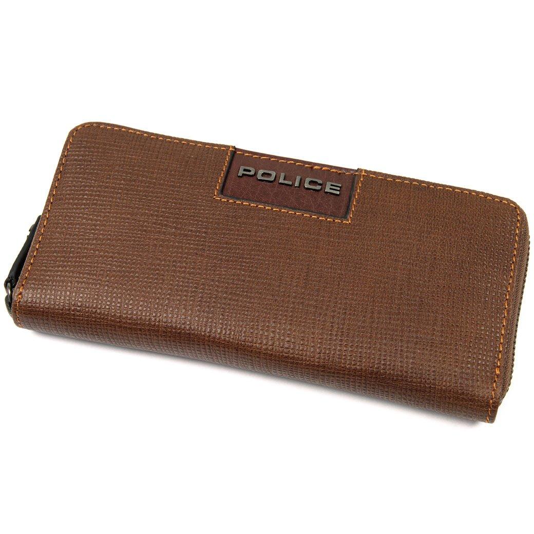 

Мужской длинный кошелек-портмоне на молнии из натуральной кожи Police, Нет. 0589 04, Верблюжий