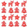 16Pcs Decorative Wood Chips Elk Star Angel Christmas Tree Wooden Hanging Ornaments with Twine