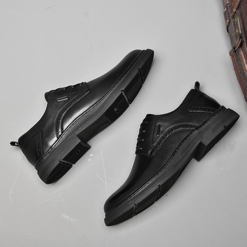 2024 New Man Cow Leather Shoes Big Size 46 Man Office Business Dress Leather Flats Man Split Leather Wedding Shoes Soft Handmade