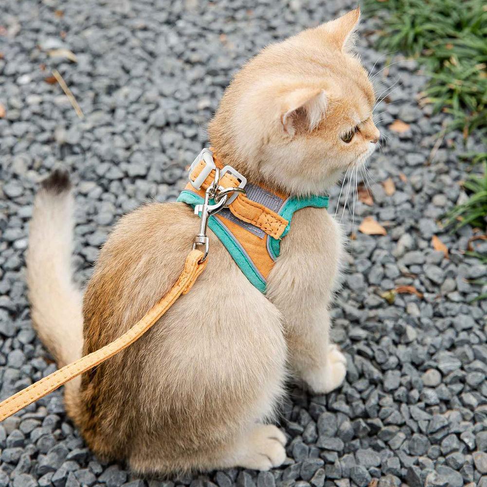 Escape-Proof Vest Style Cat Harness Leash Easy Control Breathable Reflective Strips Jacket For Cats Dogs