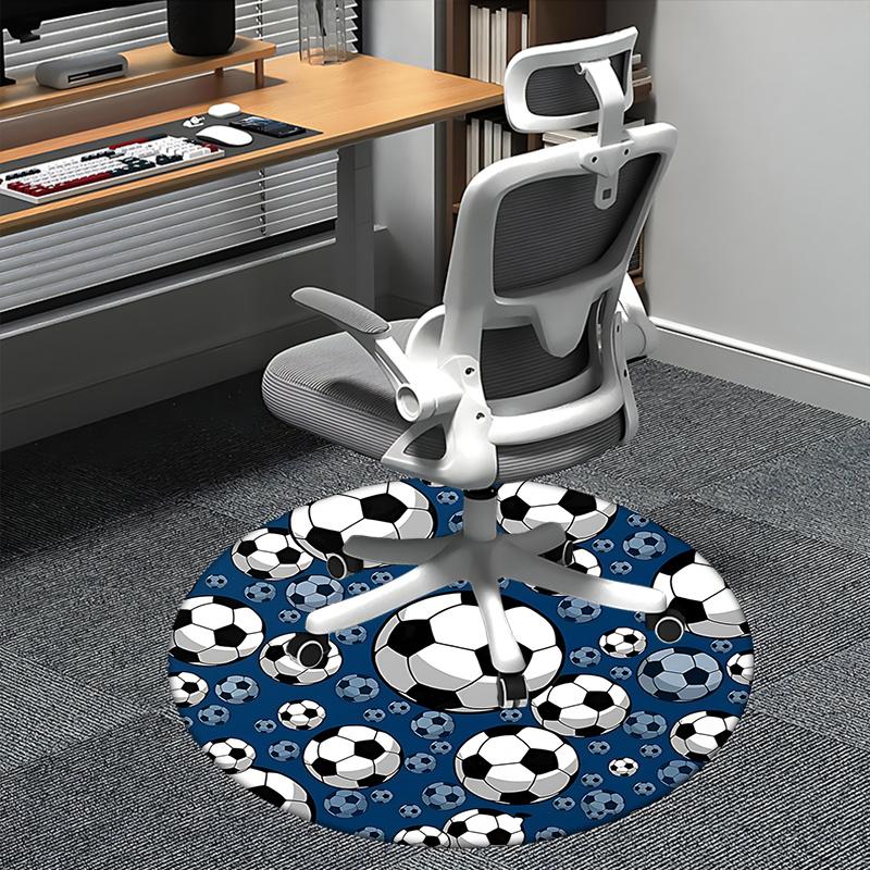 

Soccer Ball Office Carpet Chair Mats, Football Patterned Rug for Home Decor, Office Carpet, Living Room, Bedroom Gift1118026a 80cm by 80cm