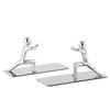Modern Silver Metal Bookend: Creative Desktop Book Organizer & Stand