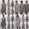 Stylish Women V-neck Holiday Mini Dress Featuring Elegant Polka Dot Design And Pockets
