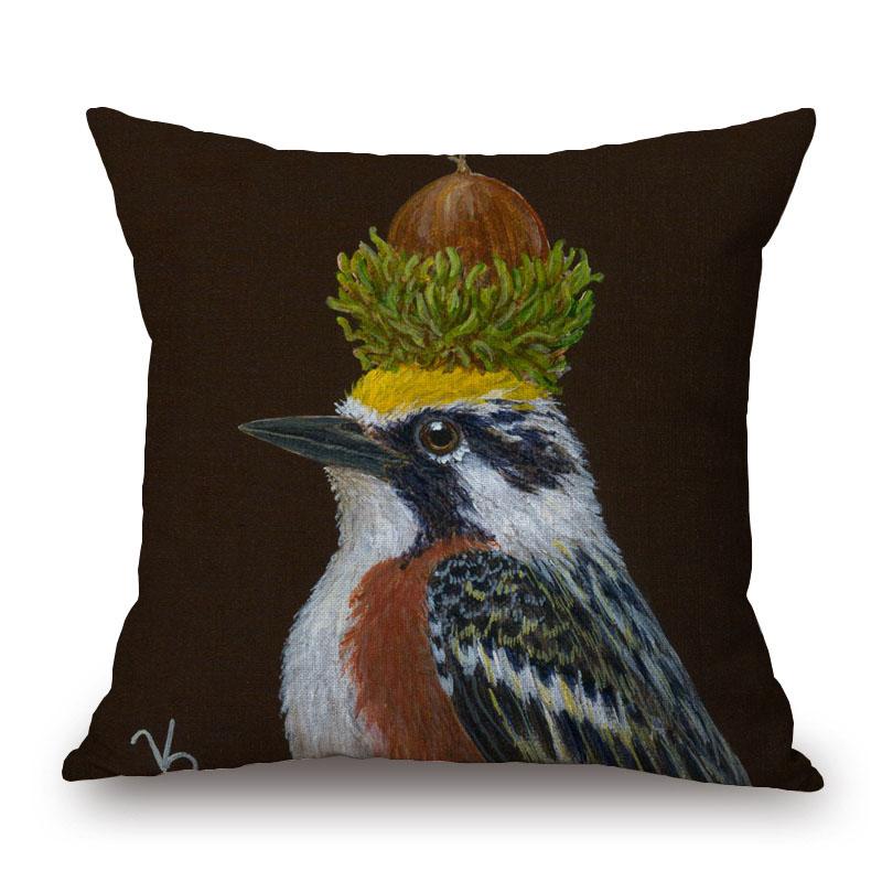 European Painting Goldfinch Rabbit Birds Flower Animals Posters Cushion Covers Decorative Pillows For Sofa XCM