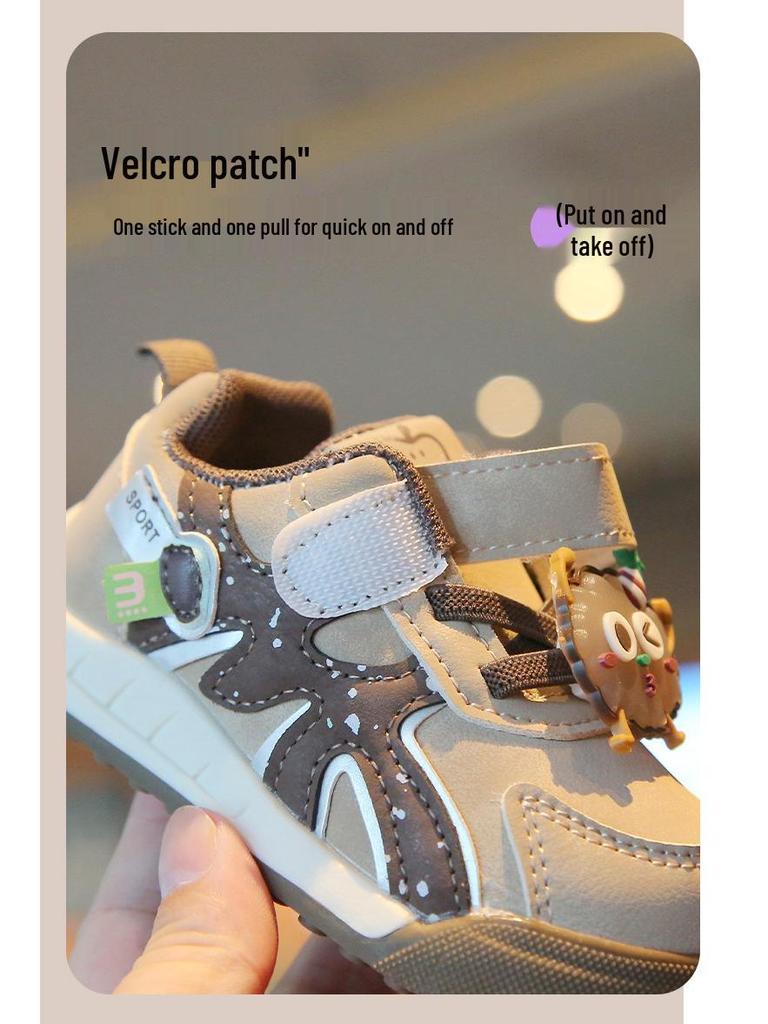 Baby Non-Slip Soft Sole Shoes - Spring/Autumn, Anti-Kick, Magic Tape, Cartoon Design for Boys and Girls