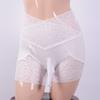 Summer Men's Silk Stockings Underwear Sexy Lace Sheer Cross High Waist Elastic Slim Physiological Flat Angle Shorts KSG4