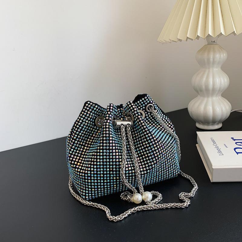 Internet Celebrity Hot Diamond Mini Small Bag Women's Bag 2025 Spring and Summer New Models This Year Popular Chain Messenger Bag Bucket Bag