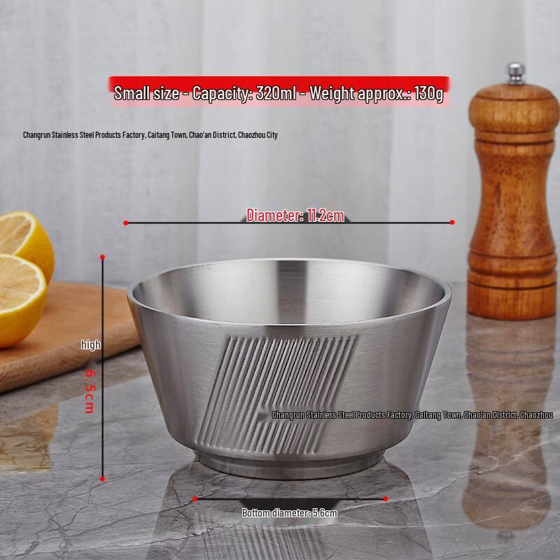 304 Stainless Steel Double-Layer Twill Bowl