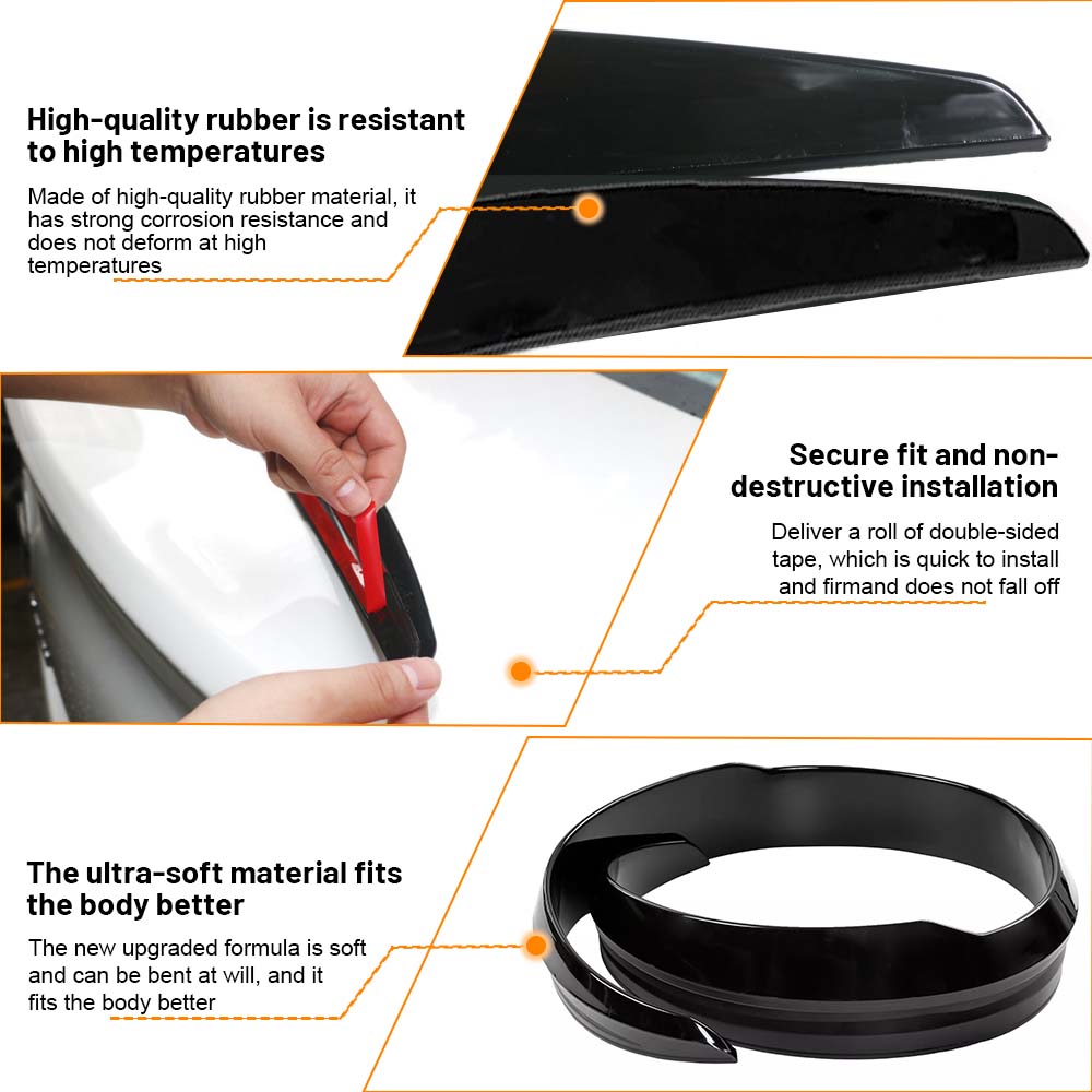 Rear Trunk Spoiler Increase Driving Stability Reduce Wind Resistance Universal for Cars Trunk Lid Spoiler Trunk Spoiler Lip