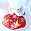 Pet Tang Suit Tassel Design Vibrant Color Button Closure Exquisite Pattern Friendly to Skin Keep Warm Cloth Thickened Cat Dog Fleece