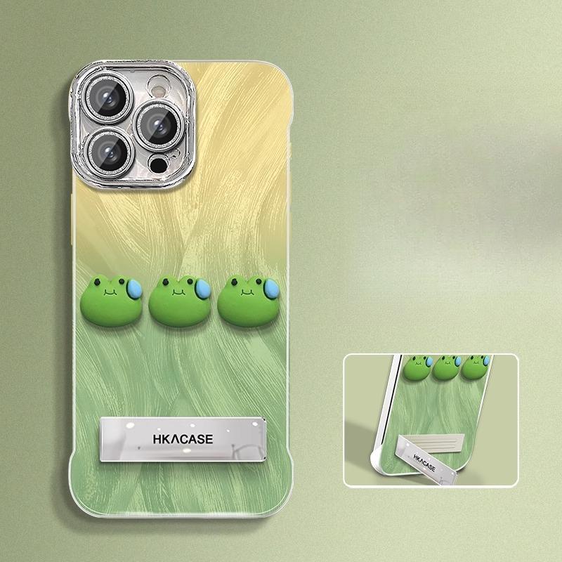 

Gradient Frog Doll Stand Suitable for Apple 16 Mobile Phone Case 13 Feather Yarn Without Border 15 Promax High-end Sense 14 iPhone 16