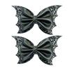 2/6Pcs Halloween Hair Clips Bat Wing Design Shiny Hairpin Women