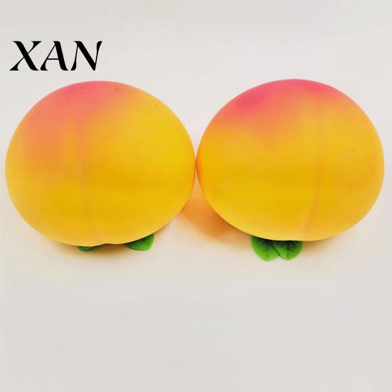 Relaxation Hand Toy Giant Simulated Peach Squeeze Toy, Stress Relief Sensory Pinch TPR Realistic Fruit Toys Ball Fidget for Home Office