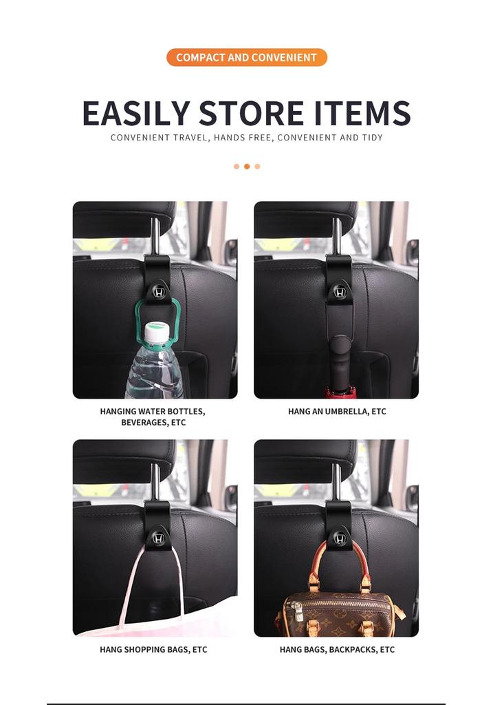 2pcs Portable Car Seat Backrest N Hooks Car Seat Headrest Hook For Honda Civic Fit Jazz Accord CRV HRV City Odyssey Passport
