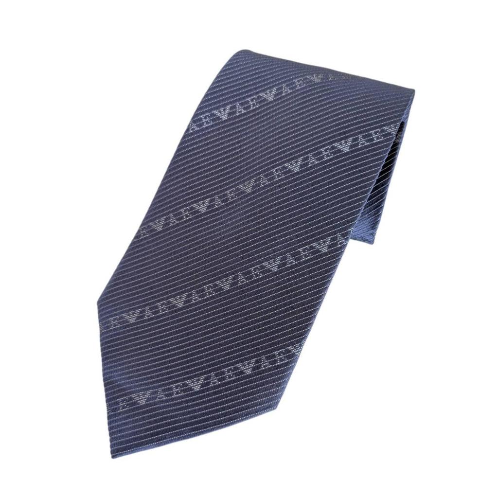 ARMANI EXCHANGE Silk 01639 Men's Tie, 8.5cm Wide, Blue/Navy, 340182, 9P618, [Used]