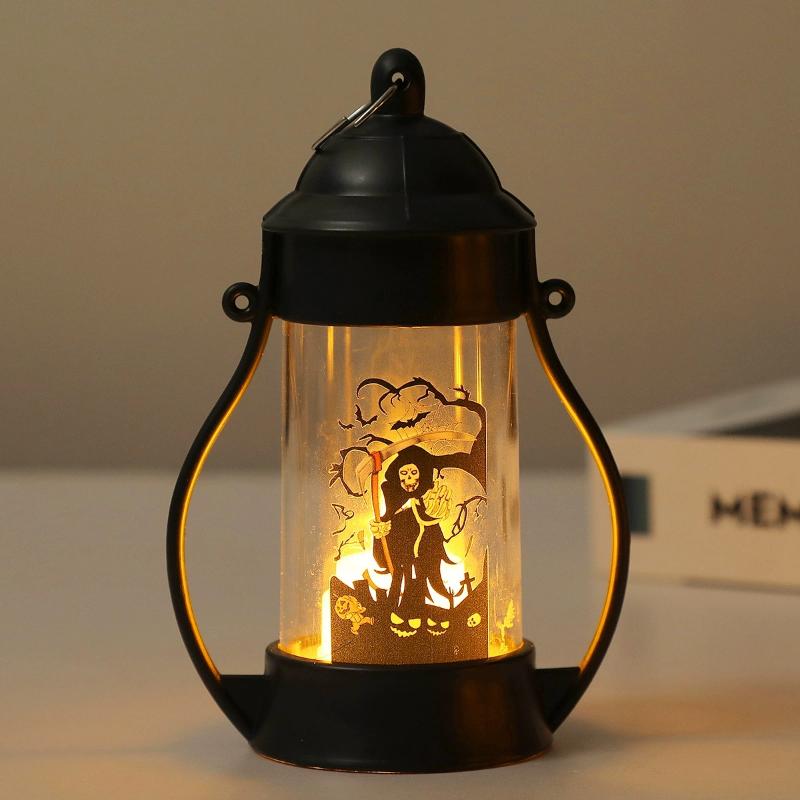 

2025 Halloween Candle Lantern Battery Operated Skull Pumpkin Lantern Led Electronic Night Lights Party Decoration Props