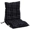 Low Back Chair Cushions 2 Pcs Black Checkered Pattern Oxford Fabric