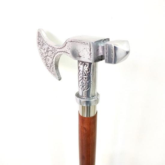 Aluminium Stick Handle for Walking Stick Cane Brass Wood Walking Cane Gift 93.98 Cm