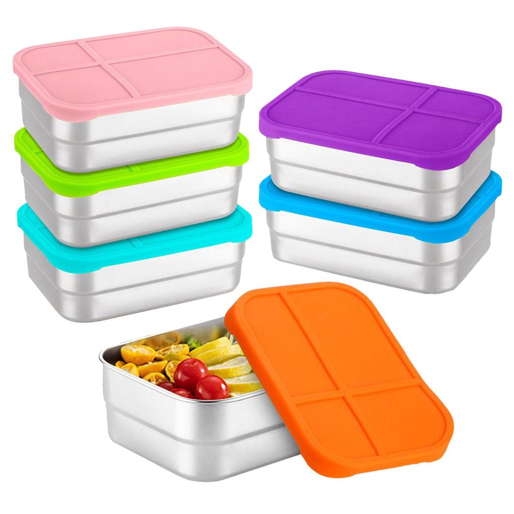 stainless steel fresh-keeping box with sealed lid thickened lunch box camping food packaging and storage box