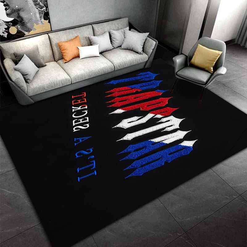 Trapstar Its a Secret Reverse Blue Red White Carpet, Reverse Secret Lettering Design, Cozy Trapstar Home Floor Decor, All Seasons Gift
