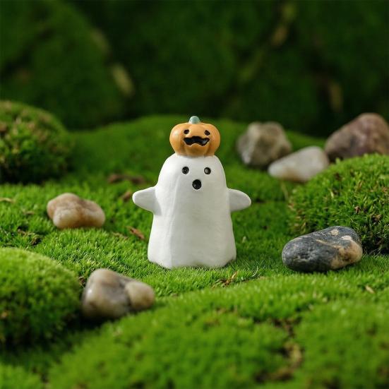 Yousheng Cute Halloween Resin Sculpture, Small Table Decorations, Mini Adorable Owl Bat Pumpkin Ghost Decor for Party Home Scenes Creative Holiday