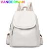 Weißer Frauenrucksack Weibliche Lederrucksäcke Damen Sac A Dos Schultaschen für Mädchen Große Kapazität Reiserucksack Rucksäcke