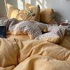 Japanese-Style Simple Double Plaid Super Soft Washed Cotton, Skin-Friendly And Comfortable Quilt Cover, Bed Sheet, Dormitory Kit 4