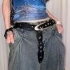 Retro Jeans Decor Star Buckle Belt Black Y2K Pu Waistbands Korean Style Fashion Trouser Decoration Dress Decoration