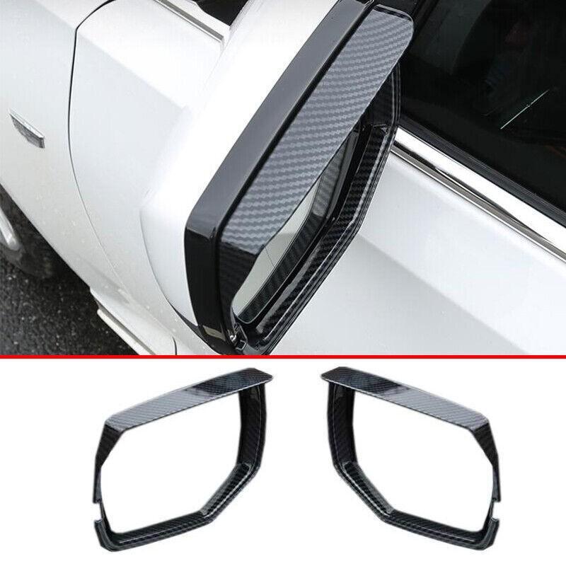 ABS Carbon Fiber Rear View Side Door Mirror Frame Cover For Cadillac CT5 2020-22