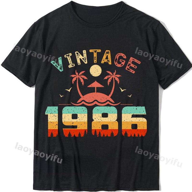 2024 Unisex Summer Tops Tshirt Vintage 1986 Classics Tshire Streetwear Printed Tshirt Top  Retro Style Tshirt