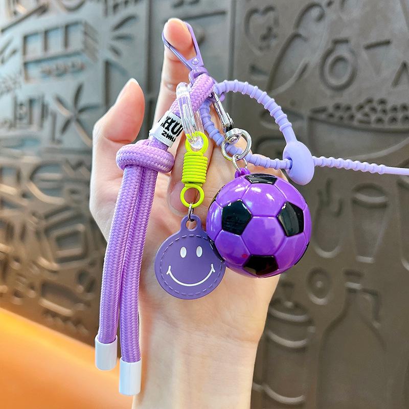 Creative smiley face football keychain cute schoolbag pendant bag accessories car key chain couple gift wholesale