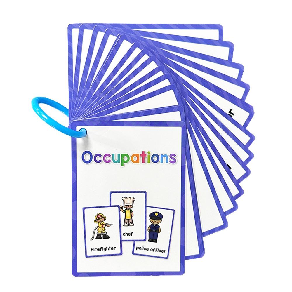 Montessori Flashcards Early Educational Double Side Vocabulary Cards Toddler Teaching Aids English Vocabulary