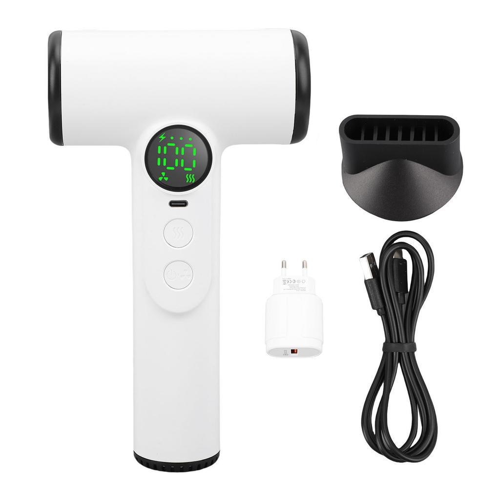 Cordless Hair Dryer 200W USB Rechargeable Cold Hot Wind Adjustable Gears Cordless Hair Blow Dryer for Dormitory Travel