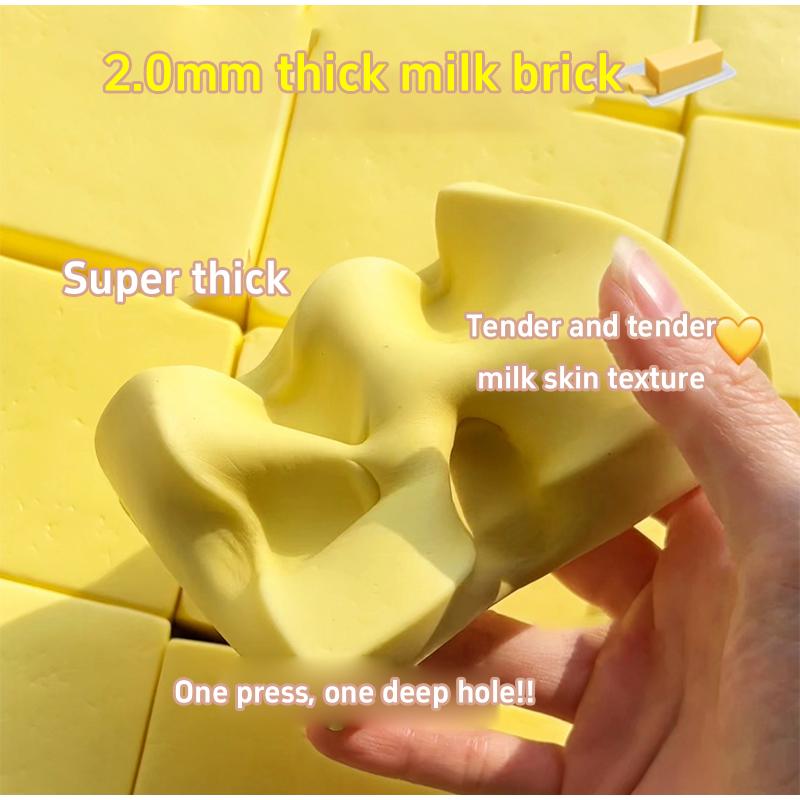 Yellow Soft Milk Brick Kneading Pleasure, Milk Aroma, Slow Rebound, Super Easy To Squeeze And Crystal Soil