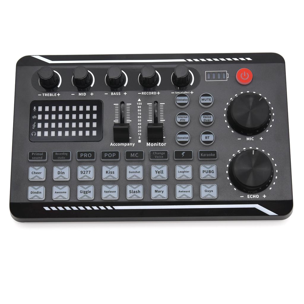 F998 Sound Card DJ Equipment Microphone Sound Card Console Studio Sound Card Kit Cable Phone Mixing Computer Live Voice Mixer